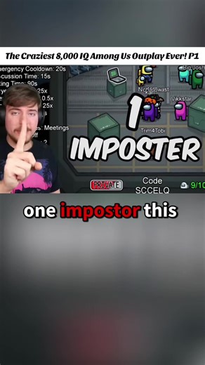 P1: The Craziest 8,000 IQ Among Us Outplay Ever! #foryou #trending #gaming #amongus #Craziest