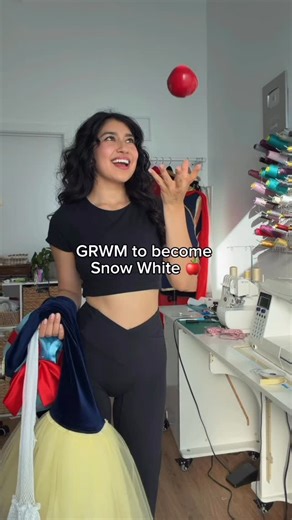 Tracy Garcia on Instagram: "Turning myself into Snow White 🍎 Yes, I made my costume✂️ #snowwhite #madebyme #grwm #happyhalloween #slowfashion"