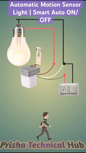 Automatic Motion Sensor Light | Smart Auto ON/OFF #shorts #light #circuit #diyprojects