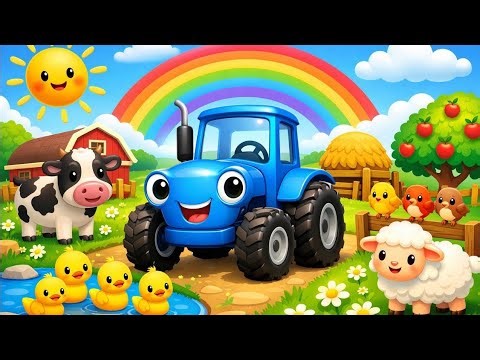 🚜 Der kleine blaue Traktor Bauernhof Lieder 🎶 ✨ Zählen,Farben & Tiere lernen | Kinderlieder Deutsch