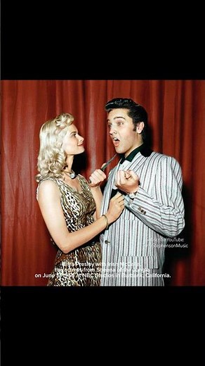 Elvis Presley with Irish McCalla, the actress from Sheena of the Jungle on June 5, 1956