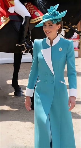 Kate Middleton Elegant Turquoise Coat Dress, Royal Fashion Inspiration 2025