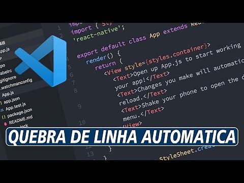 Quebra de LINHA AUTOMÁTICA no Visual Studio Code