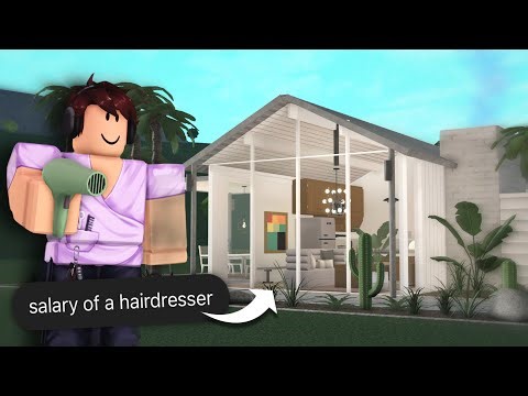 building a house using REAL LIFE SALARY: hairdresser (bloxburg)