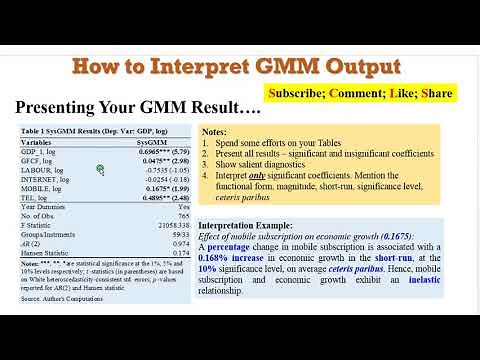 (Stata13): How to Interpret GMM Output #gmm #onestepgmm #twostepgmm #yeardummies