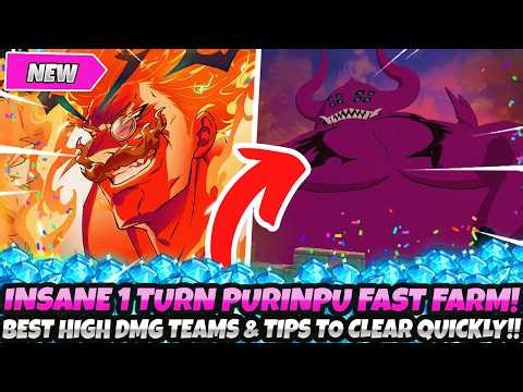 *INSANELY FAST 1 TURN PURINPU FAST FARM GUIDE!* BEST TEAMS FOR HIGH SCORE (7DS Grand Cross Conquest