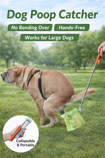 Dog Poop Catcher With Bags, Hands Free Pooper Scooper, No Bending Waste Catcher for Small & Large Dogs, Collapsible Portable - Etsy