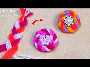 Super Easy Woolen Flower Making Ideas - Hand Embroidery Amazing Trick - Wool Thread Design