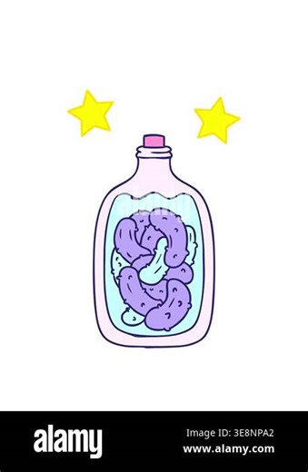 spinning stars animation of cartoon doodle jar of pickled gherkins Stock Video Footage - Alamy