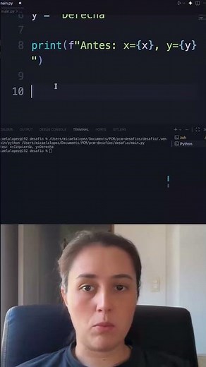 Swap variables in a single line with Python.
