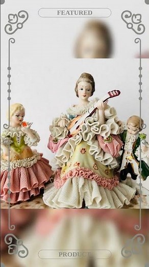 Dresden porcelain figurines, Lace porcelain, Victorian Style, Vintage Figurines, collectible item