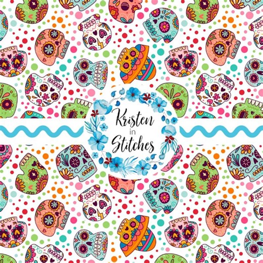 Sugar Skulls Seamless Pattern, PNG Digital File, Printable Fabric/paper Crafts, Colorful Boho, Day of the Dead, Dia De Los Muertos Party - Etsy