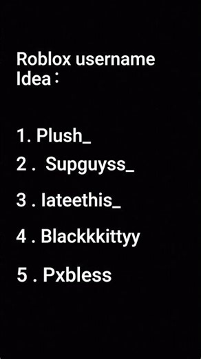 Roblox username ideas