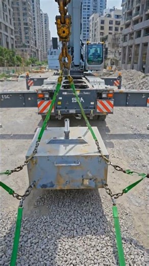 A 200ton #truckcrane Add a counter weight Itself 😎 #automobile #jcb #jcbvideo #accident #cranefail