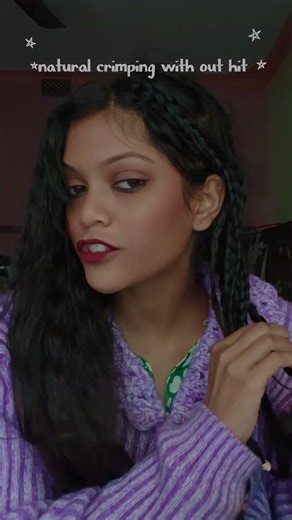 natural hair crimping with out hit #trinding #hack #hairstyle #crimping #hit #hairtutorial #ytshorts