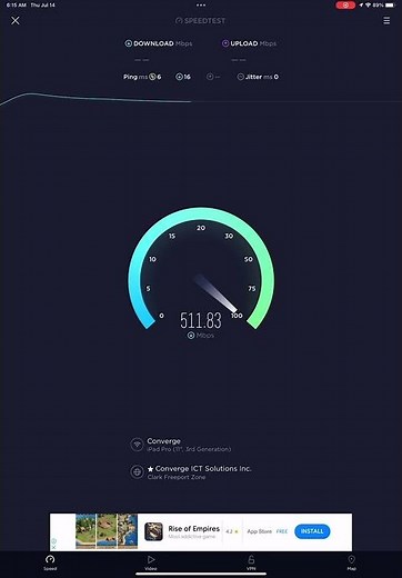Converge FiberX SPEEDTEST! Plan 2000 (Fastest Internet in the Philippines)