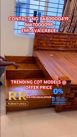 🔥 Trending Wooden Cot Models 2025 – Available Now at RR Furnitures, Old Perungalathur, Chennai!