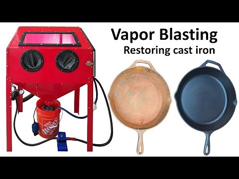 DIY Vapor Blasting / Honing Restoring A Rusty Cast Iron Skillet using Garnet media