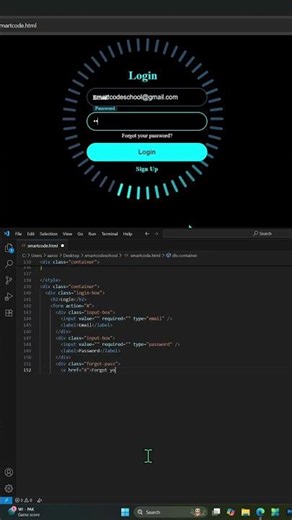 Animated Neon Circular Login Form with CSS | HTML & CSS Login Page Design #coding #htmlcss