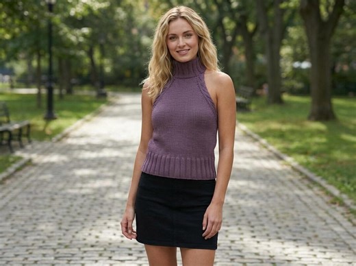 Knit Halter Top Pattern PDF, Cable Knit Sleeveless Top - Etsy