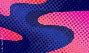 Abstract Colorful Wave Patterns with Dots in Vibrant Blue and Pink Hues for Artistic Design