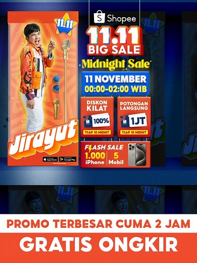 Shopee 11.11 BIG MIDNIGHT SALE! Menyambut Promo Puncak 11 NOV!