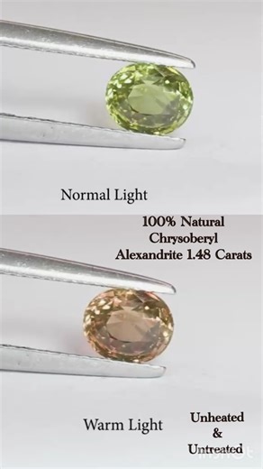 ✨ 100% Natural Chrysoberyl Alexandrite – 1.48 Carat🌈 • Rare Color-Changing Gem #gemstone #shorts