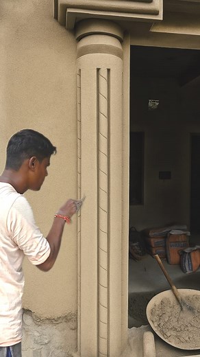 Window Piller Design 👍👌. #fblifestyletyle #viralvideo #foryouシ #fb #virals #plaster #viralpost #piller #Homeplanningrano . | Home Planing Rano