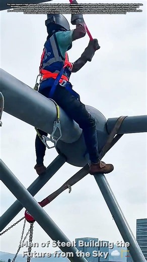 Men of Steel: Building the Future from the Sky ☁️🏗️ #satisfying #tools #skills #hardwork