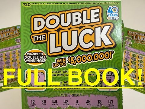 Scratching Entire Book of $20 Double the Luck CA Scratcher! California Lotto! ‪@CaliforniaLottery‬