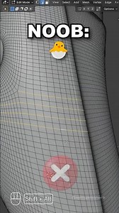 Blender 3D: 🐣 Noob 🆚 Expert 😎 – Decimate Modifier ⚙️ #blender3d #shorts #3dmodeling