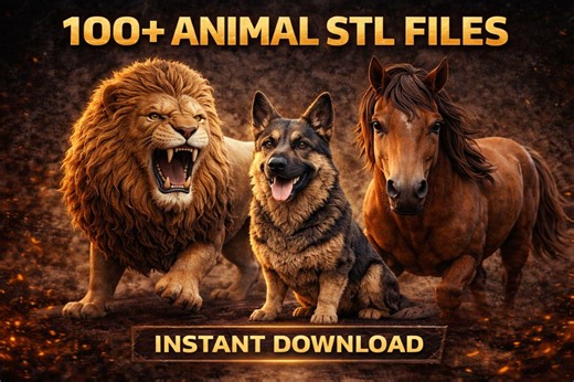 Animals STL Bundle | 100  3D Printable Wild & Farm Animals Instant Download - Etsy Canada