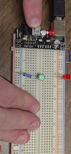 Basic LED Button Circuit on a Breadboard