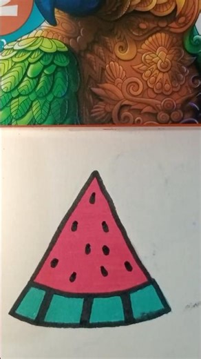 #draw watermelon slice #drawing#shorts#viral