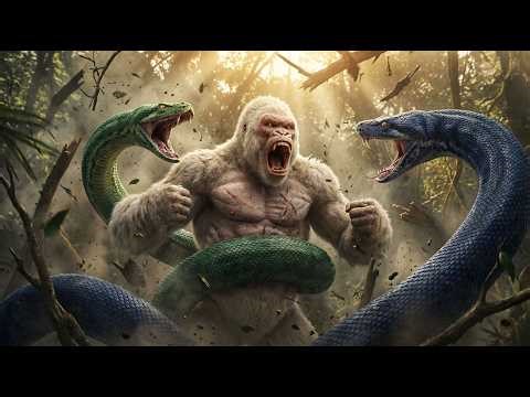 Two Giant Pythons vs Angry Gorilla – Who Wins? 🐍🦍