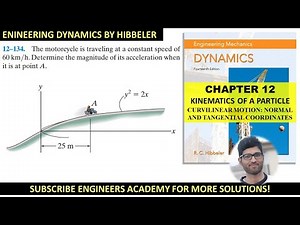 12-134 | Curvilinear Motion | Engineering Dynamics Hibbeler 14th Edition | Engineers Academy