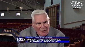 James McConnell says that he wouldn't change a thing he said about Islam. The Irish pastor who said Islam was "satanic" and a "doctrine spawned in hell" was acquitted of making "grossly offensive" remarks about Islam last week and feels "happy that there is liberty to preach the Gospel." Full story here: http://go.cbn.com/5873 | CBN News