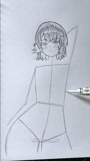 How i draw body anime girl #drawing #animeart #art #sketch
