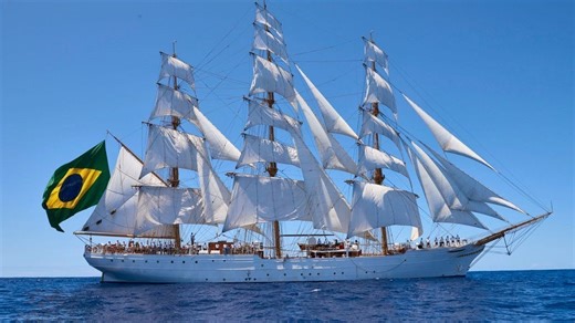 Brazilian Tall Ship CISNE BRANCO Arrives at the Baltimore Inner Harbor