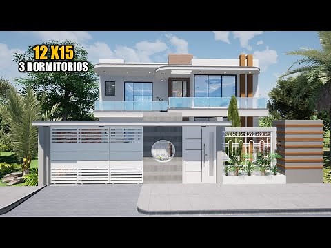 CASA DE DOS PISOS 12 X 15 / 3 HABITACIONES + PISCINA