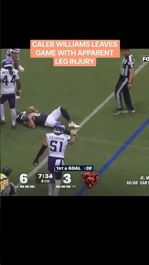 BREAKING: CALEB WILLIAMS LEAVES GAME WITH APPARENT LEG INJURY