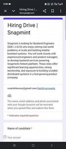 Snapmint Virtual Hiring Drive 2026 | Backend SDE Hiring | SDE I, II & III | Bangalore | Apply Now 🔥
