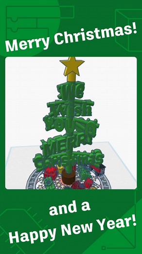 We wish you a Merry Christmas and a Happy New Year! 🎄 🎅 🤶 🔔 🎁 ☃️ ❄️ Thank you to everyone who continues to make Tinkercad a great place to design together! #MadeWithTinkercad #Christmas | Tinkercad