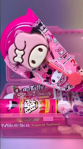 Pink Snack Lunch Box Packing Candy Jelly Gummy ASMR Food Mukbang