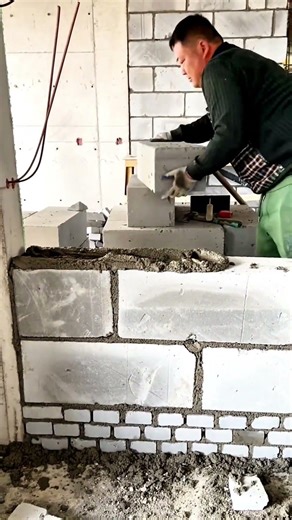 Modern Wall Construction with AAC Blocks #shorts