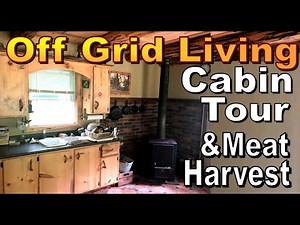 OFF GRID SUSTAINABLE LIVING. Cabin Tour And Meat Harvesting. Wilderness Living Vlog 162