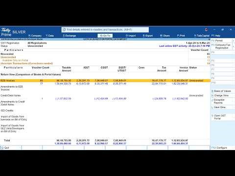 Tally TDL GSTR 2A 2B Portal Data Import Multi Selection