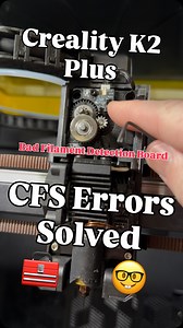 ⚠️ Creality K2 Plus CFS errors? Read this first. This printer shipped with a bad filament detection board inside the extruder. 🧠 Mine was corroded straight from the factory. Brand new machine. Never used. Already failing. 🚨 The symptoms were wild: CFS errors, filament errors, random faults — the error log was a mile long. 🔍 After digging into it, the root cause was clear. The filament detection board inside the hotend was defective. 🧰 The fix itself is simple — finding it is not. Remove the 
