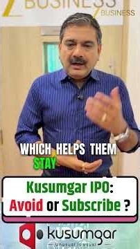 Kusumgar IPO Review: Apply or Skip? | Anil Singhvi's Full Analysis
