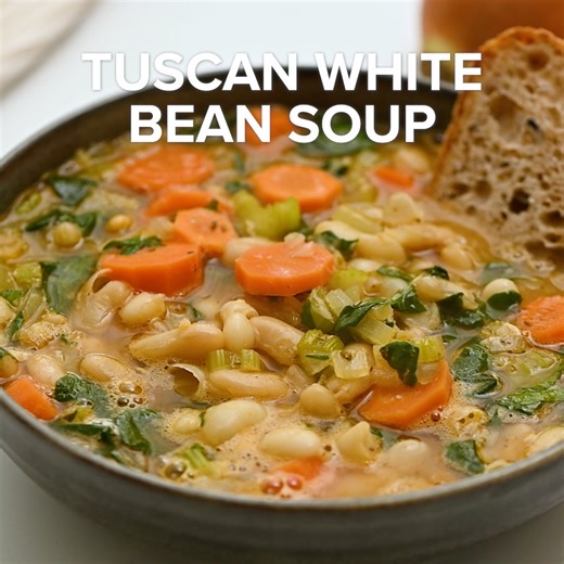 This Tuscan white bean soup provides the perfect balance of flavor and nutrient rich ingredients 👏 RECIPE- https://therecipecritic.com/tuscan-white-bean-soup/ | The Recipe Critic